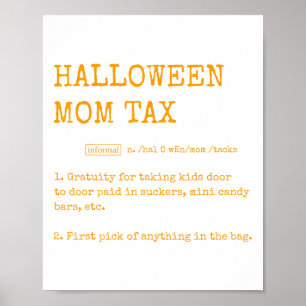 Retro Halloween Mama Tax Definition Trick oder Beh Poster