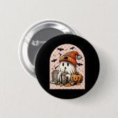 Retro Halloween Niedlich Ghost Drink Kaffee Pumpki Button (Vorne & Hinten)