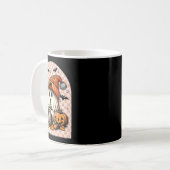 Retro Halloween Niedlich Ghost Drink Kaffee Pumpki Kaffeetasse (Vorderseite Links)