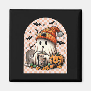 Retro Halloween Niedlich Ghost Drink Kaffee Pumpki Magnet