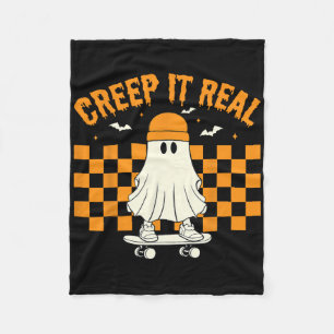Retro Halloween Niedlich Ghost Halloween Creep It Fleecedecke