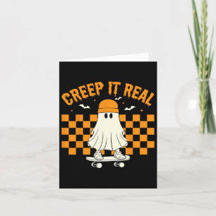 Retro Halloween Niedlich Ghost Halloween Creep It Karte