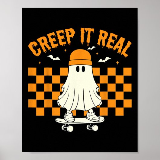 Retro Halloween Niedlich Ghost Halloween Creep It  Poster (Vorne)