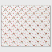 Retro Halloween Niedlich Kids Floral Ghost Geschenkpapier (Flach)