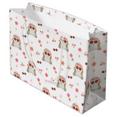 Retro Halloween Niedlich Kids Floral Ghost Große Geschenktüte (Rückseite Schrägansicht)