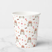 Retro Halloween Niedlich Kids Floral Ghost Pappbecher (Rückseite)