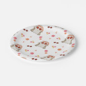 Retro Halloween Niedlich Kids Floral Ghost Pappteller (Schrägansicht)