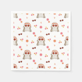 Retro Halloween Niedlich Kids Floral Ghost Serviette