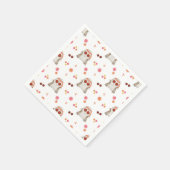 Retro Halloween Niedlich Kids Floral Ghost Serviette (Ecke)