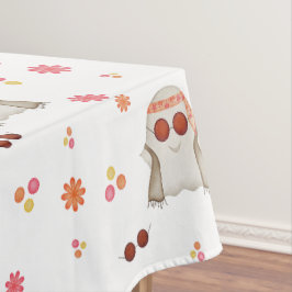 Retro Halloween Niedlich Kids Floral Ghost Tischdecke