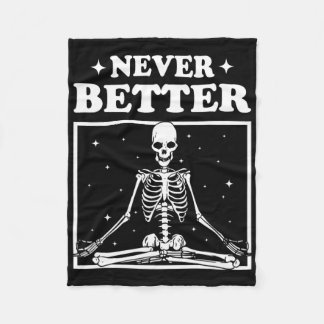 Retro Halloween noch besser Skelett Yoga Spooky Fleecedecke