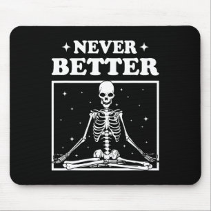 Retro Halloween noch besser Skelett Yoga Spooky Mousepad