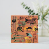 Retro Halloween O'Rama Einladung (Stehend Vorderseite)