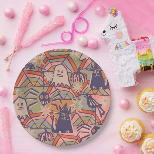 Retro Halloween Pappteller (Party)