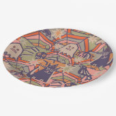 Retro Halloween Pappteller (Schrägansicht)