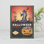 Retro-Halloween-Party Einladung (Stehend Vorderseite)