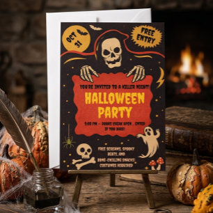 Retro-Halloween-Party-Einladung Einladung