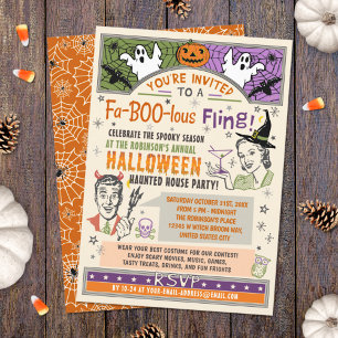 Retro-Halloween-Party Humor Faboolous Fling Einladung