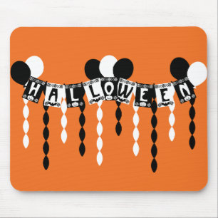 Retro Halloween-Party Streamers Mousepad