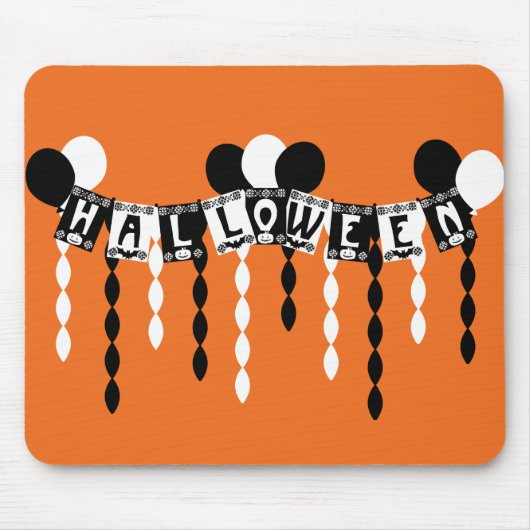 Retro Halloween-Party Streamers Mousepad (Vorne)