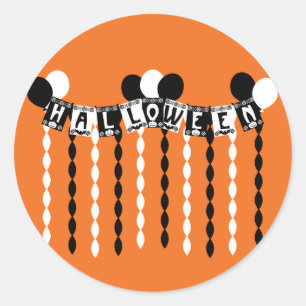 Retro Halloween-Party Streamers Runder Aufkleber