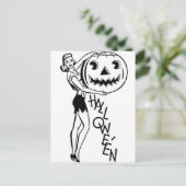 Retro Halloween Pinup Postkarte (Stehend Vorderseite)