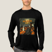 Retro Halloween Poster - Pumpkin & Ghosts der 50er Tri-Blend Shirt (Vorderseite)