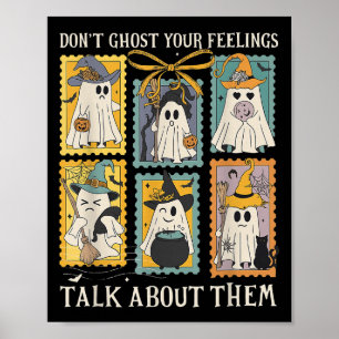Retro Halloween psychische Gesundheit Verdränge ni Poster