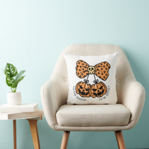 Retro Halloween Pumpkins Jahreszeit zum Spooky Kissen
