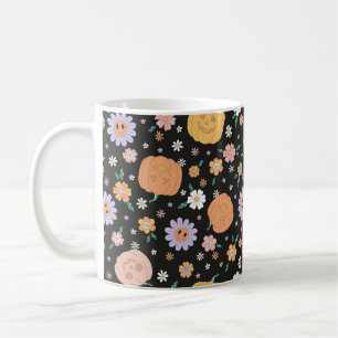 Retro Halloween Pumpkins und Blume Muster Kaffeetasse