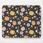 Retro Halloween Pumpkins und Blume Muster Mousepad (Vorne)