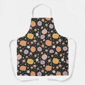 Retro Halloween Pumpkins und Blume Muster Schürze (Vorderseite)