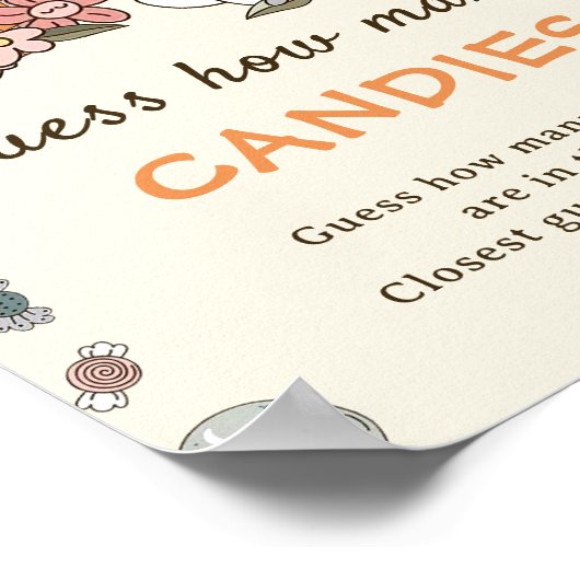 Retro Halloween rät, wie viele Candies Game Poster (Ecke)