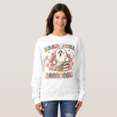 Retro Halloween Read More Book Boo Ghost Student Sweatshirt (Vorne ganz)