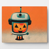 Retro Halloween Robot 002 ・ Niedliche Kinderkunst Fotoplatte (Vorderseite)