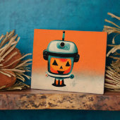 Retro Halloween Robot 002 ・ Niedliche Kinderkunst Fotoplatte (Seite)