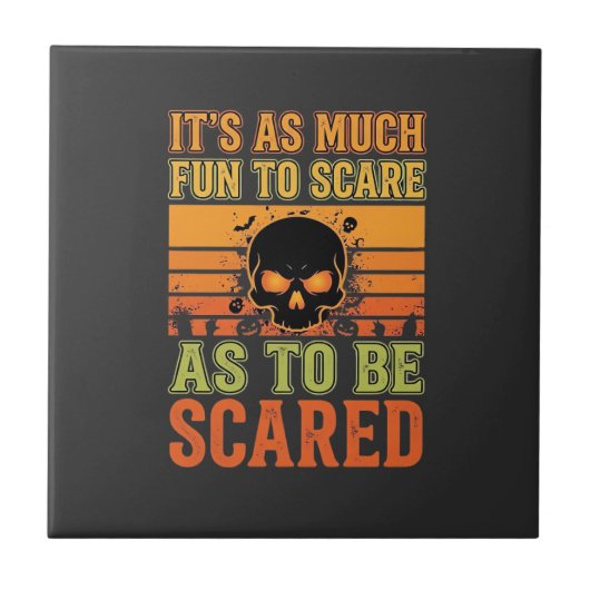 Retro-Halloween-Schreck-Schädel-Design_1 Fliese (Vorderseite)