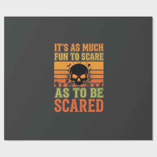 Retro-Halloween-Schreck-Schädel-Design_1 Geschenkpapier (Flach)