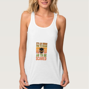 Retro-Halloween-Schreck-Schädel-Design_1 Tank Top