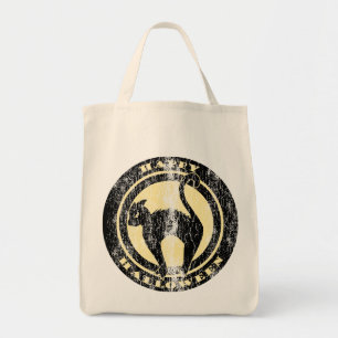 Retro Halloween schwarze Katze Tragetasche