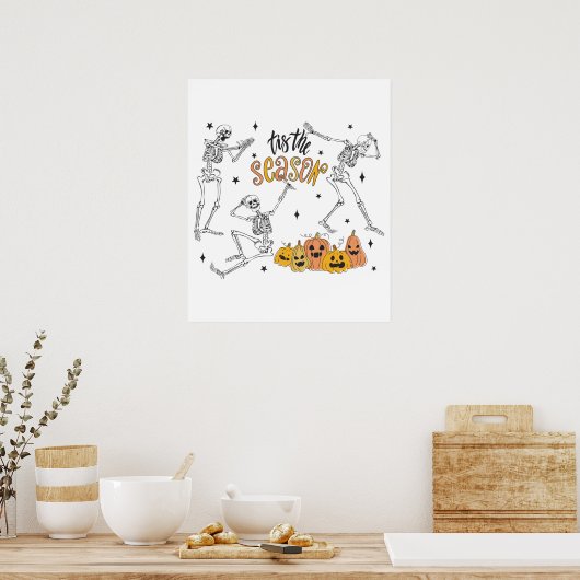 Retro Halloween Shirt, lustiges Halloween-Skull Poster (Küche)