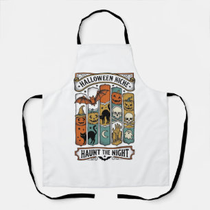 Retro-Halloween-Shirt mit vintage-spooky gestreift Schürze