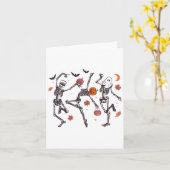 Retro Halloween Skeleton Dancing Pumpkin Geschenk Karte (Gelbe Blume)