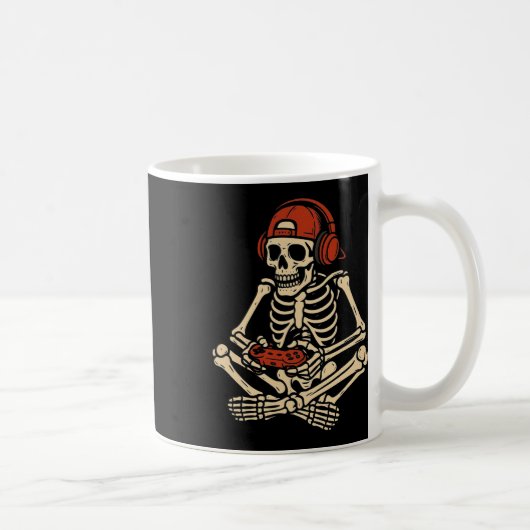 Retro Halloween Skeleton Gamer Video Gaming Boys M Kaffeetasse (Rechts)