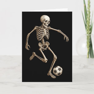Retro Halloween Skelett Fußball Kostüm Lustig Männ Karte