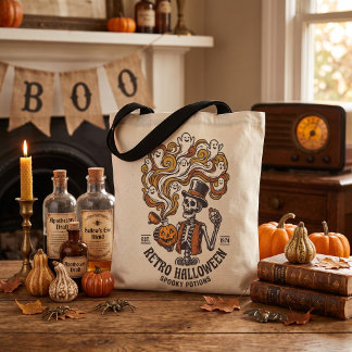 Retro-Halloween-Skelett-Gruseltrank Tasche