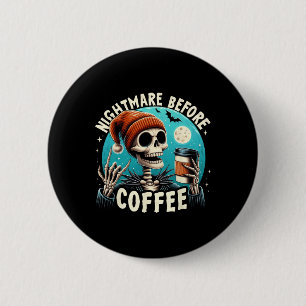 Retro Halloween Skelettkaffee Tasse Beängstigende Button