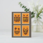 Retro Halloween Spooky Pumpkin Vintag Boo Crew Postkarte (Stehend Vorderseite)