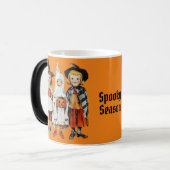 Retro Halloween Spooky Saison Verwandlungstasse (Vorderseite Links)