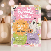 Retro Halloween Spooky Vibes Ghost Birthday Girl Einladung